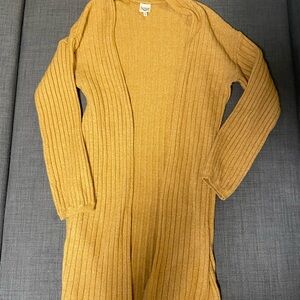 Women's Mustard Open-Front Cardigan size large - stretchy material